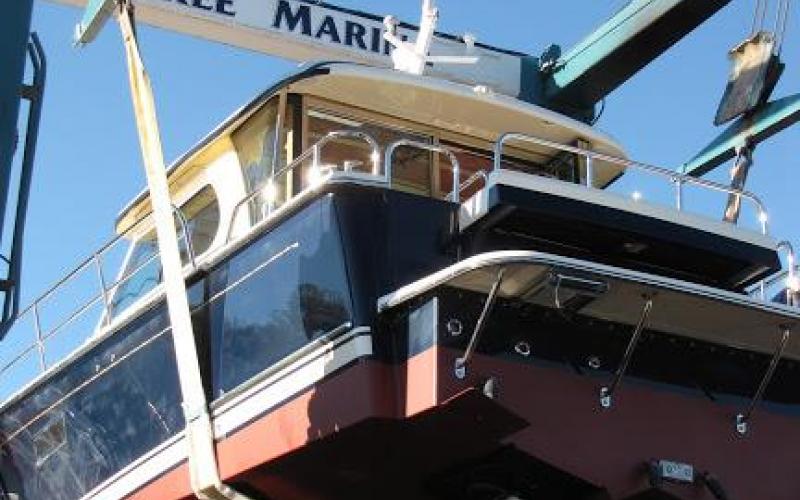 Boat on crane